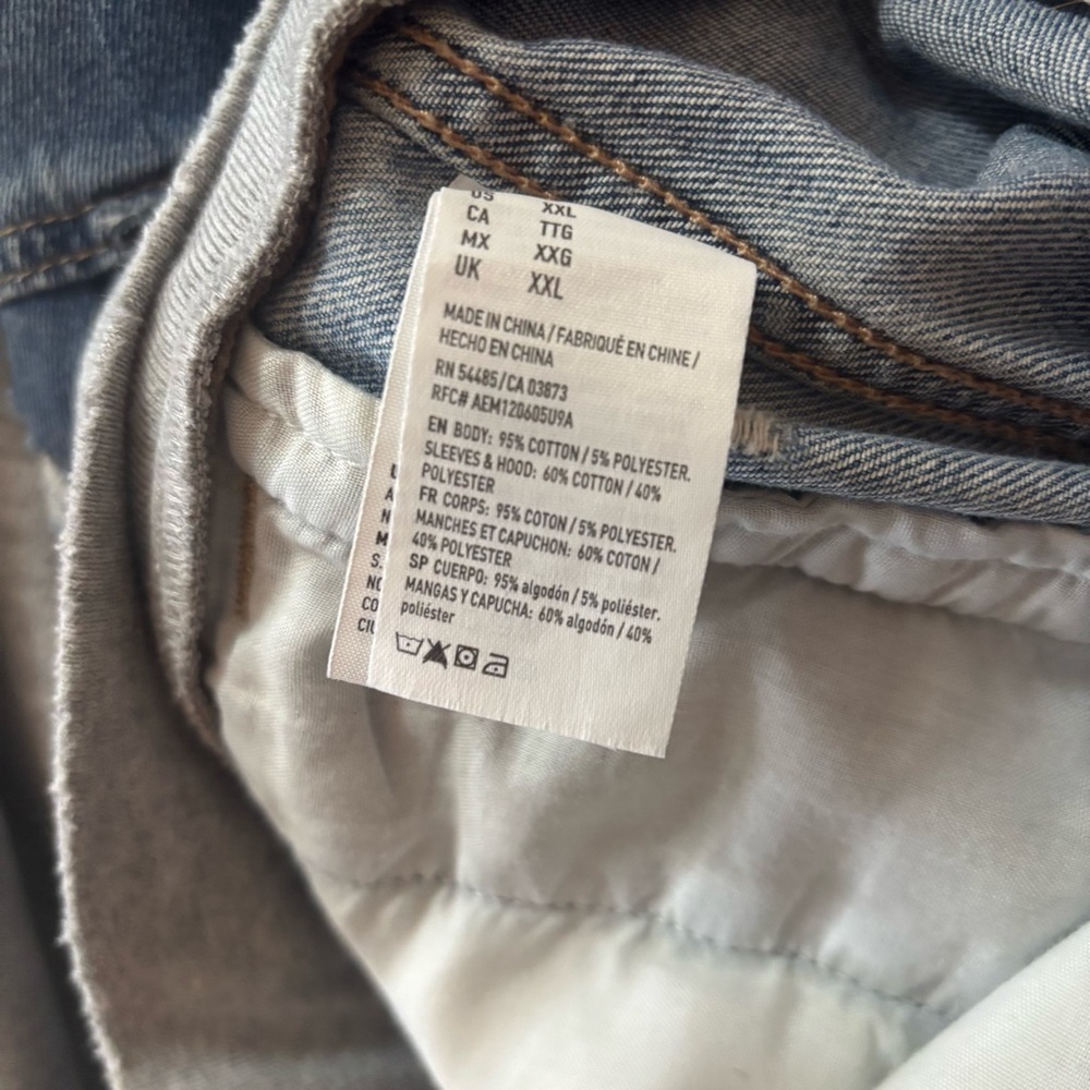 American Eagle Outfitters Denim and Gray Distressed Jacket - Picture 4 of 10